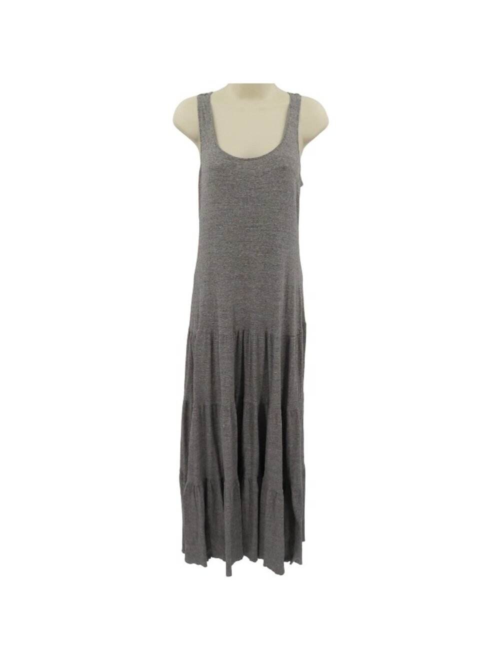 Cabi Women Small Solid Heathered Gray Scoop Neck Sleeveless Maxi Dress Sundress